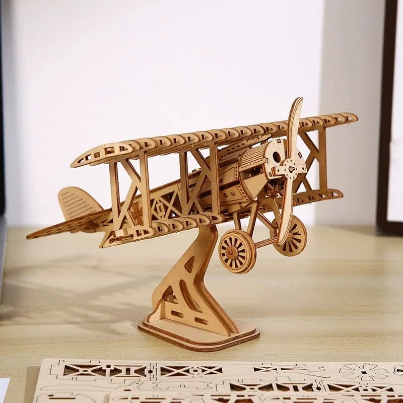 Kit Modello di Aereo 3D in Legno, Puzzle da Assemblare Fai-da-Te, Decorazione da Scrivania, Regalo per Adulti, Bambini e Adolescenti