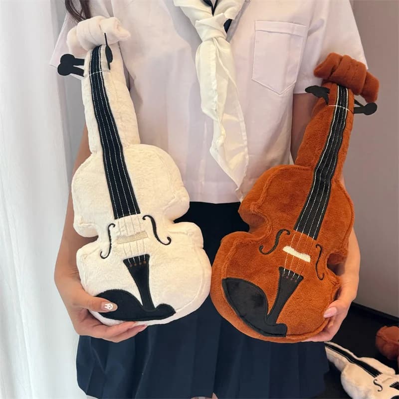 45cm Cartoon Violin Plush Toys Cotton Stuffed Lifelike Violin Doll Kawaii Taking Photo Props Home Decoration Gift For Children