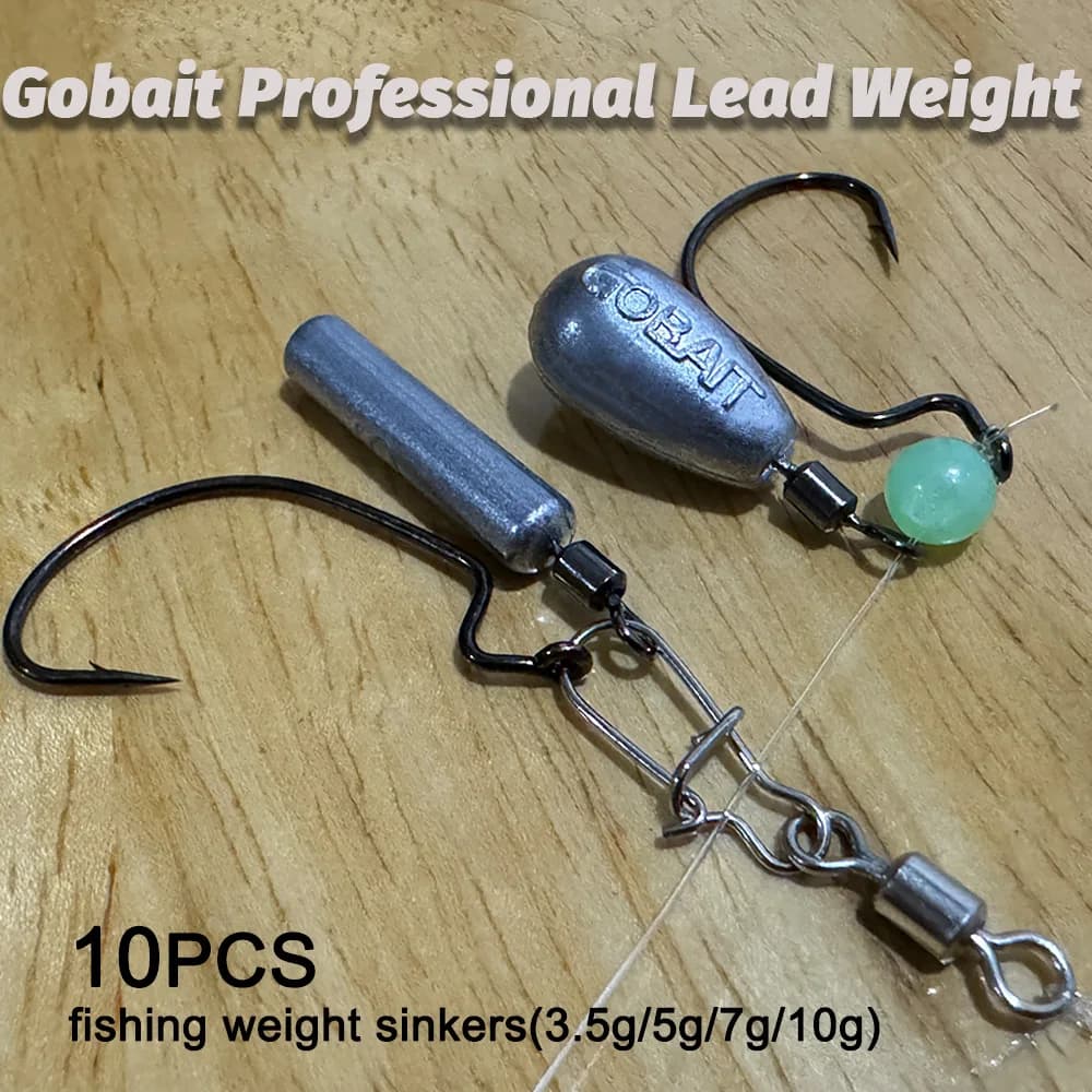 10 pz pesca Sinker 3.5g 5g 7g 10g tubo proiettile Drop Shot asta rapida piombo ciondolo Gear girevole metallo Jig Cast Tackle peso