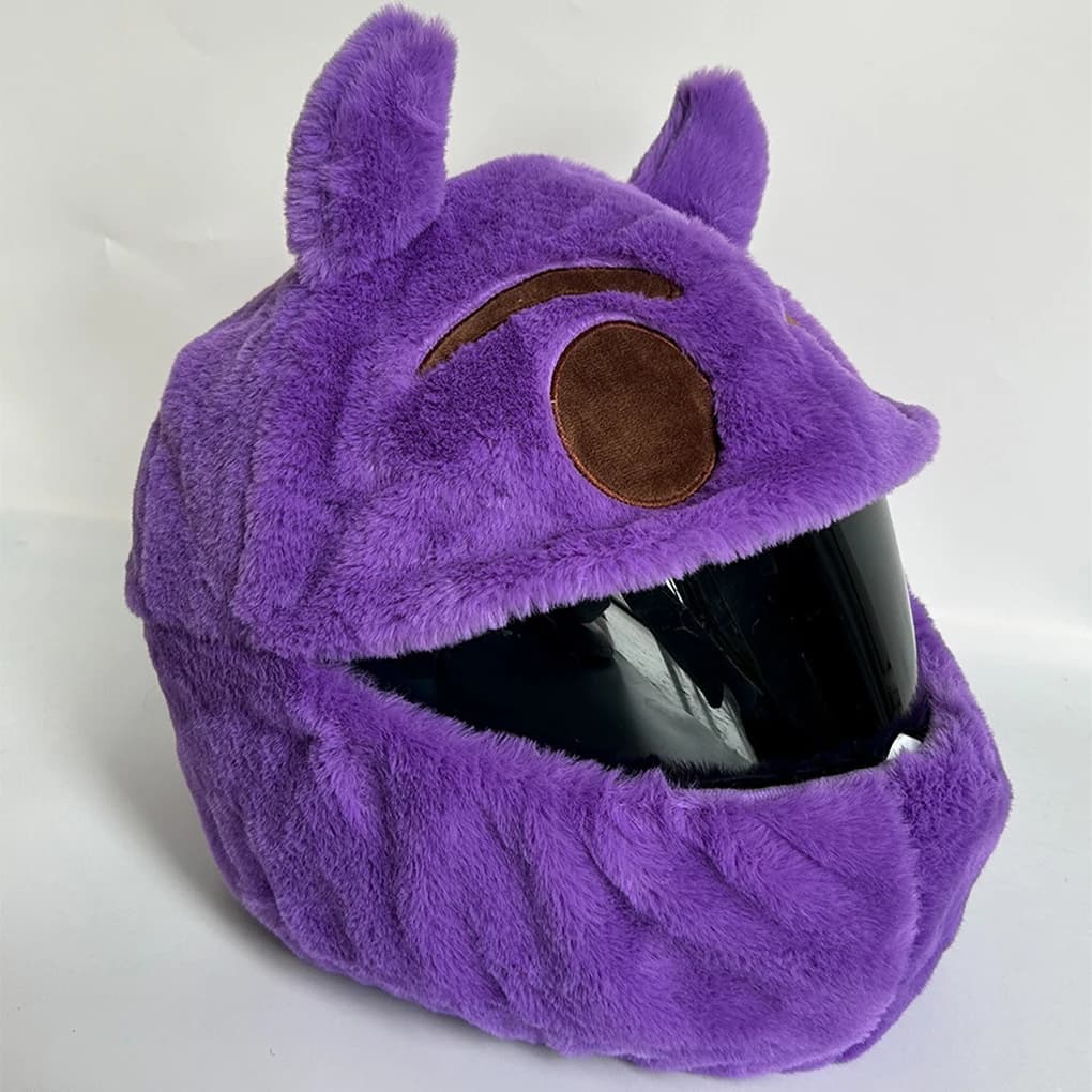 Caschi da moto in peluche divertenti cartoni animati, coperture protettive per caschi da moto, coperture integrali per feste di caschi creativi