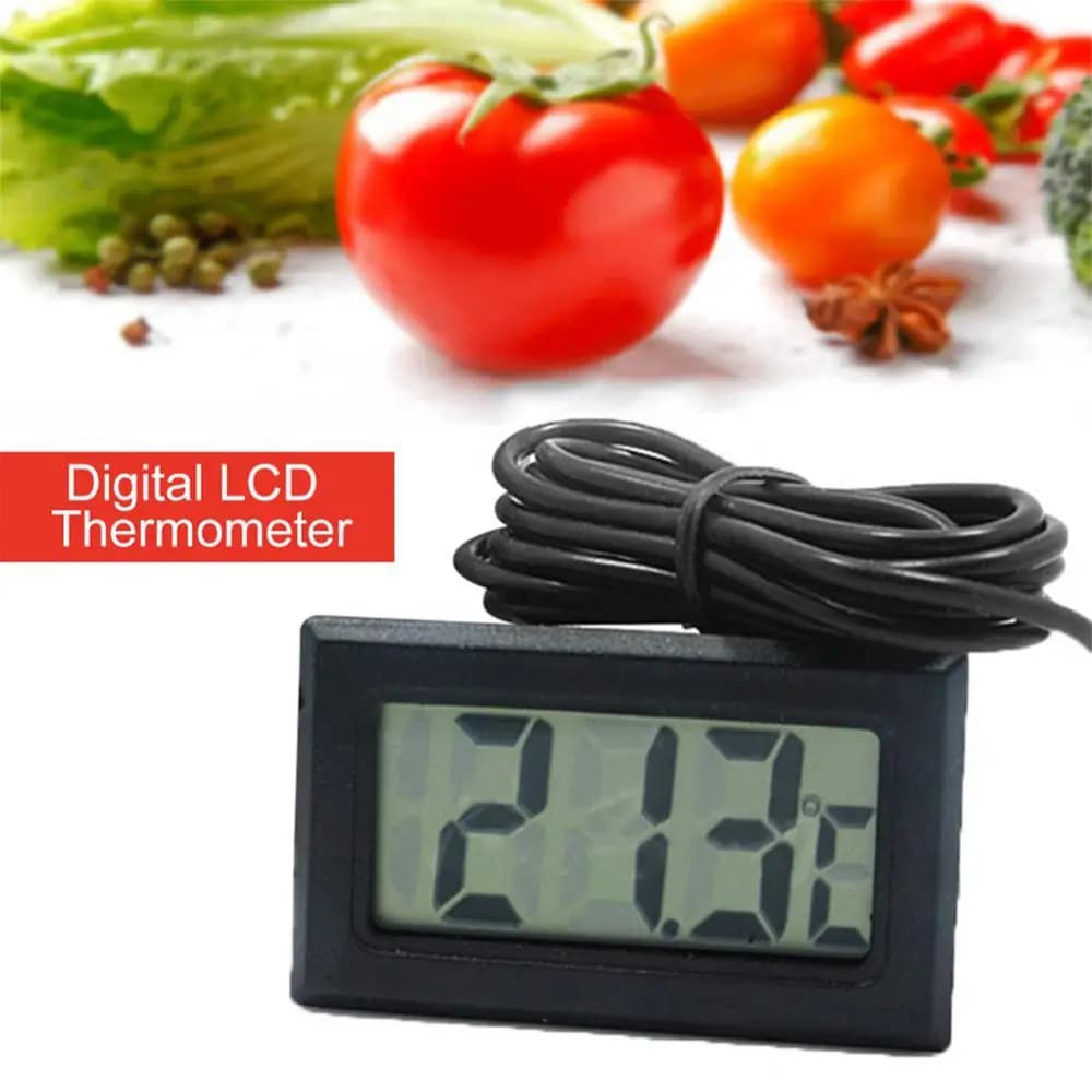 Mini termometro digitale LCD sonda impermeabile sensore di temperatura conveniente per interni ed esterni per frigorifero acquario acquario