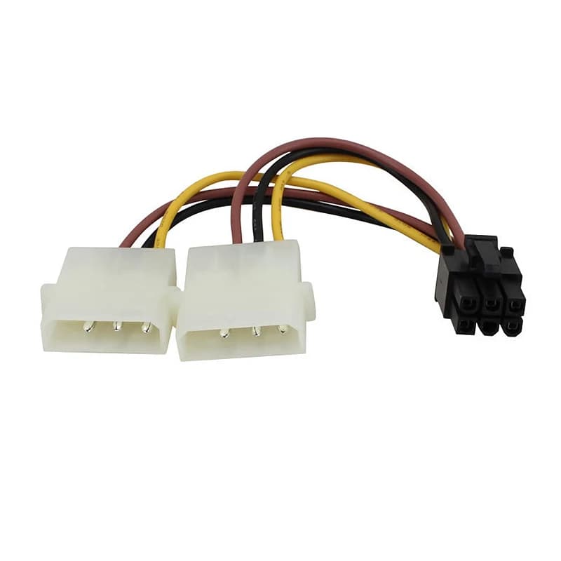 Cavo adattatore di alimentazione per scheda video PCI Express PCIE da 2/4 pezzi 2X 4 pin Molex a 6 pin