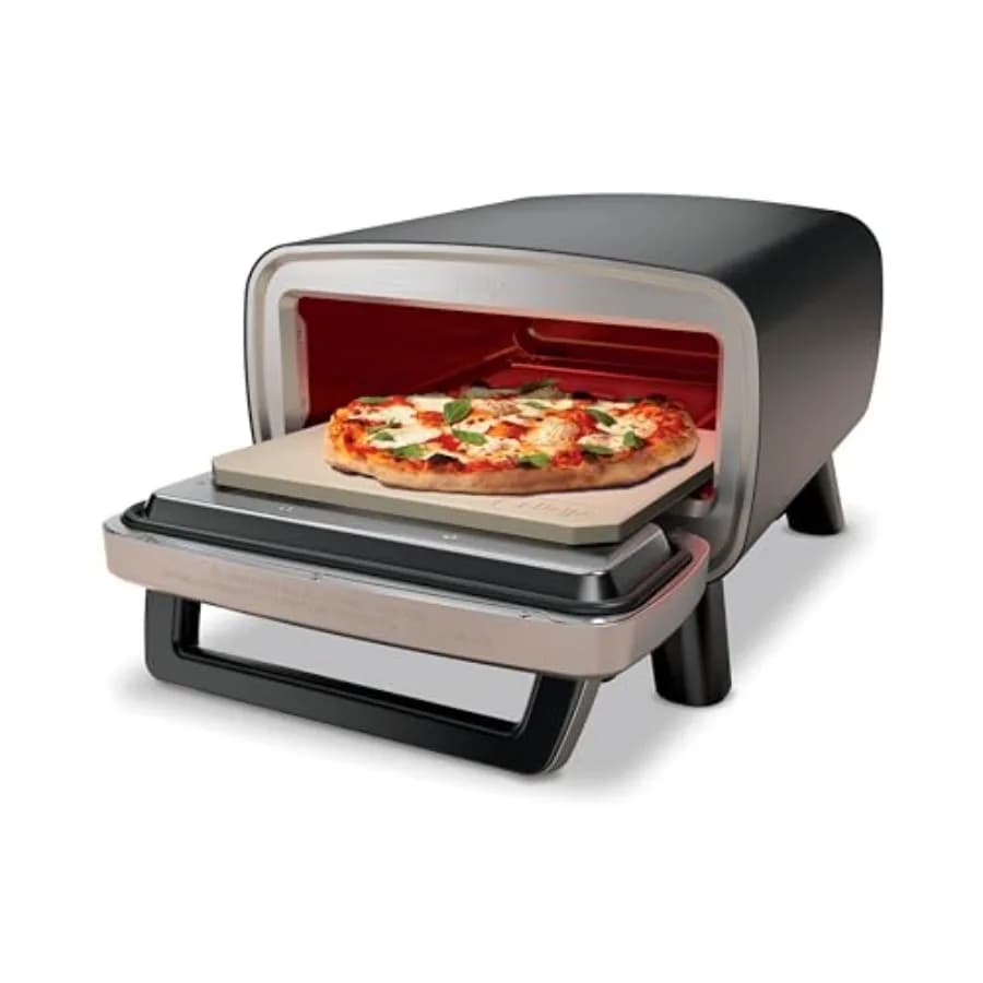 Artisan Electric Outdoor Pizza Oven with Stone 12-inch Pizza in 3-minutes 700F Max Temp 5-in-1 Functionality Pizza, Bake, Broil