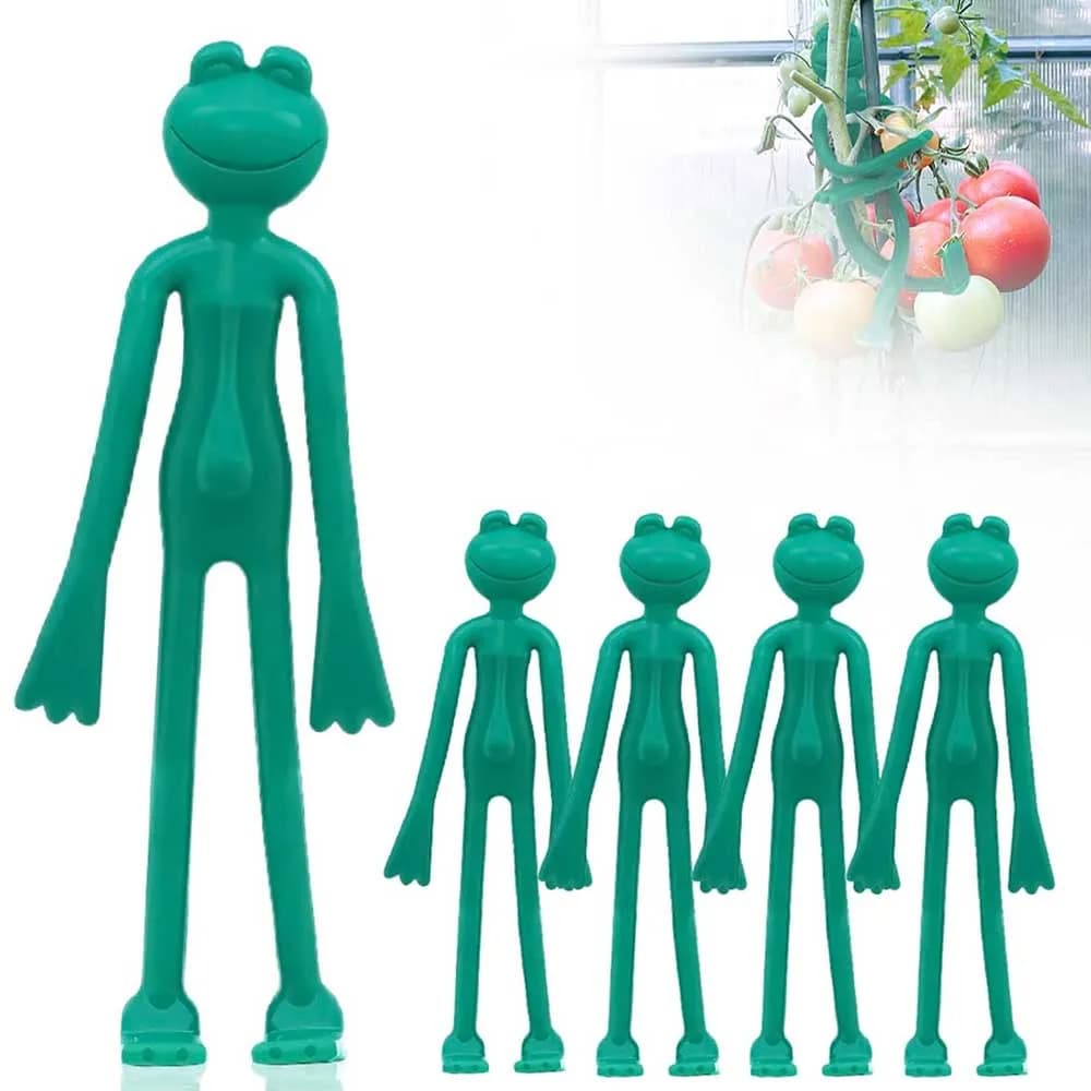 Supporti per piante a forma di rana verde, 5 pezzi, adatti per piccole piante in vaso e piante in germinazione, perfette decorazioni per giardini interni