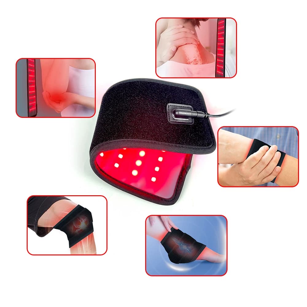 Cintura terapeutica Lampada a infrarossi a LED e cuscinetto per terapia con luce rossa per rilassare l'infiammazione muscolare Migliora la circolazione Sollievo dal ginocchio