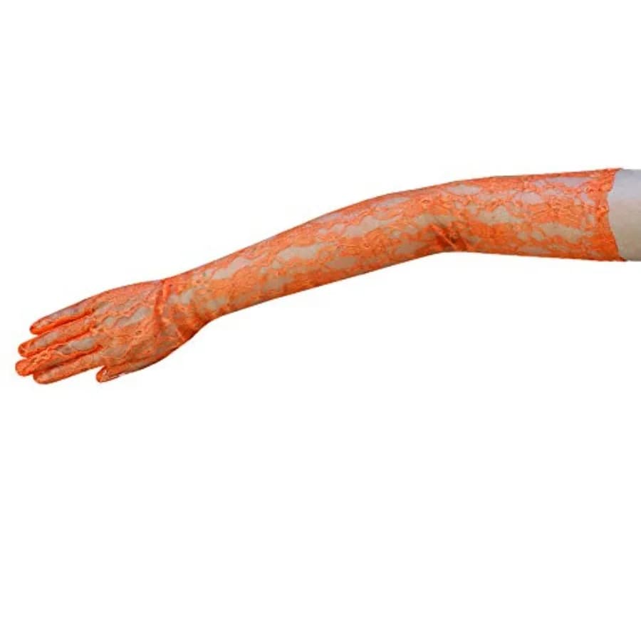 Flower Pattern Women's Lace Gloves Opera Length