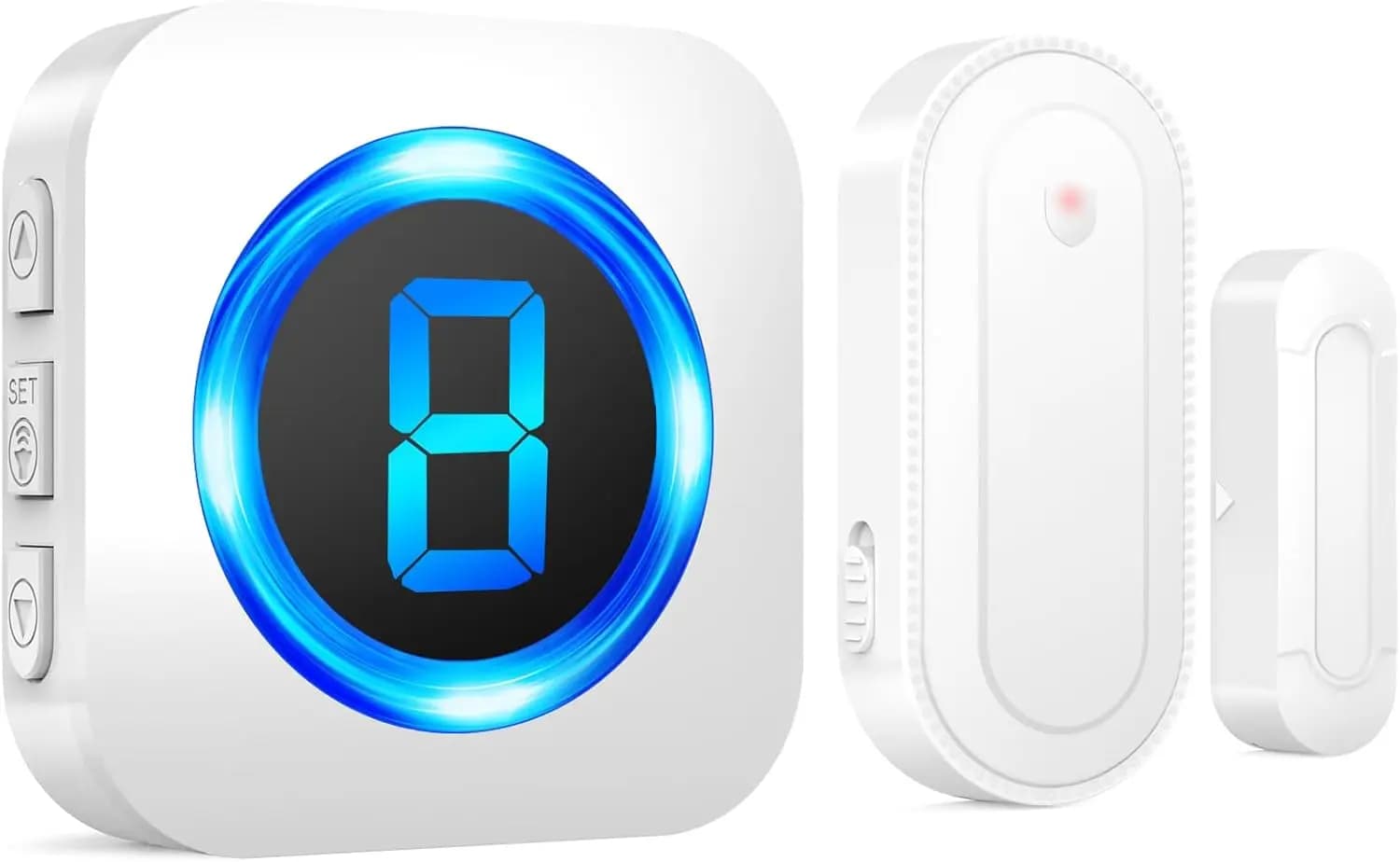 Campanello Wireless con Sensore per Porta, Portata 300m, 55 Suonerie, Allarme 110dB, 1 Sensore + 1 Ricevitore