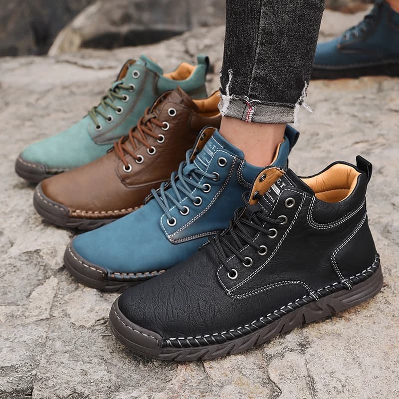 Unisex New Arrival Autumn Winter Leather Ankle Boots Vintage Breathable Loafers Hiking Motorcycle Fashion Casual Outdoor Shoes
