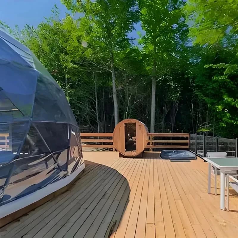 Tenda a Cupola Geodetica 4 Stagioni Impermeabile, Tenda da Campeggio di Lusso, Tenda Igloo per Glamping all'Aperto, Tenda a Bolla da Giardino con Finestre
