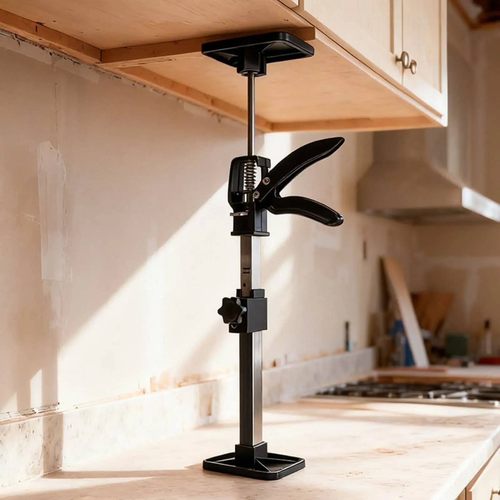 Asta di supporto telescopica per installazione armadi, regolabile, salva-lavoro, robusta, per installazione senza assistenza.