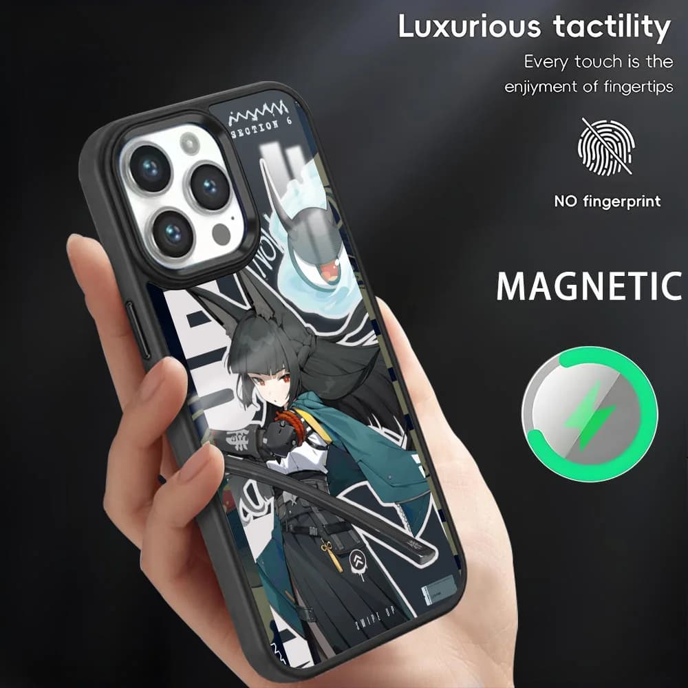 Z Zone Zero Miyabi Hoshimi Cassa Del Telefono Per iPhone 16 15 14 13 12 11 Pro Max Plus Mini Magsafe Magnetico Copertura di Ricarica Wireless