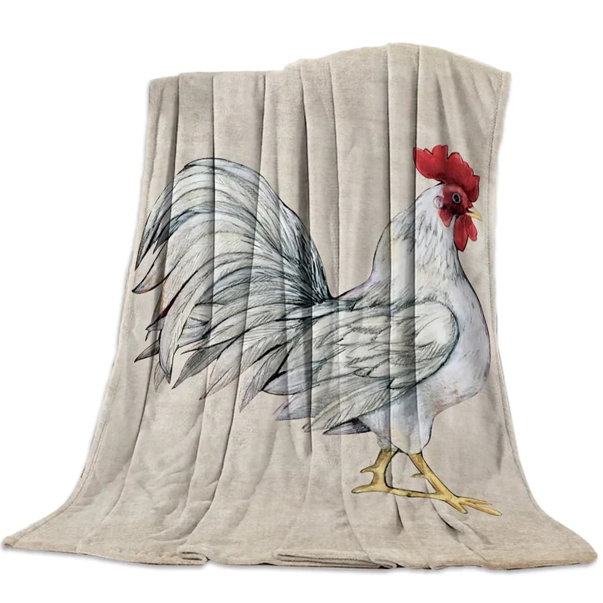 Retro Chicken Nap Pattern flanella coperta da tiro Super morbida e confortevole divano letto da viaggio decorazioni per la casa bambini adulti campeggio regalo