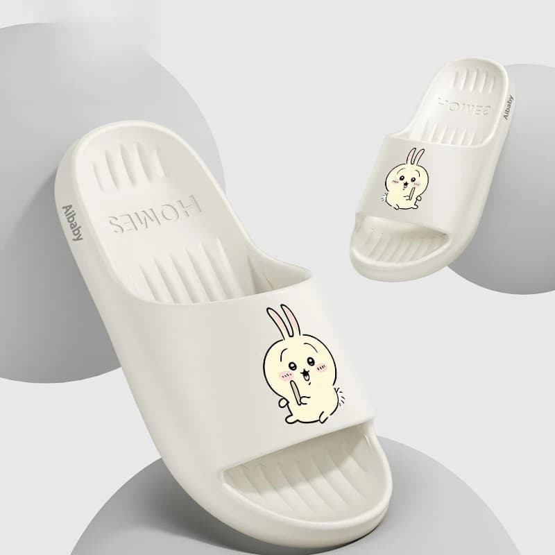 Anime Cartoon Kawaii Chiikawa New Slippers Abrasion Resistant Family Expenses Bathroom Be Non-slip Soft Let in Air Comfortable