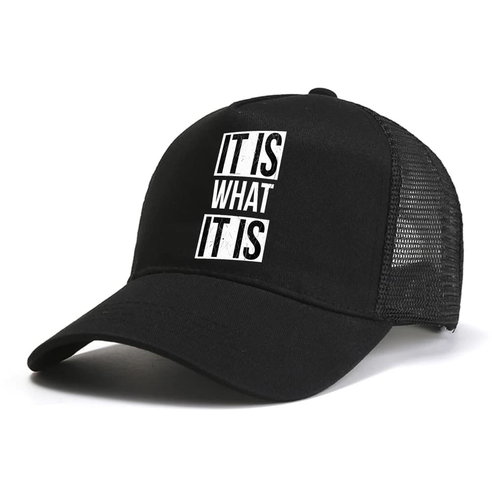 IT IS WHAT IT IS baseball cap funny visor snapback hat Fashion summer mesh Breathable Snapback hats
