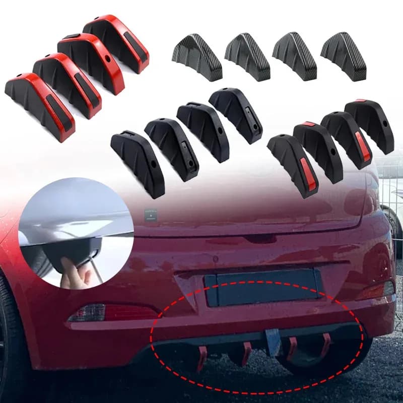 4 pz Universale ABS Auto Modificato Paraurti Posteriore Diffusore Spoiler Paraurti Posteriore Lip Diffusore Anti-collisione Accessori inclusi