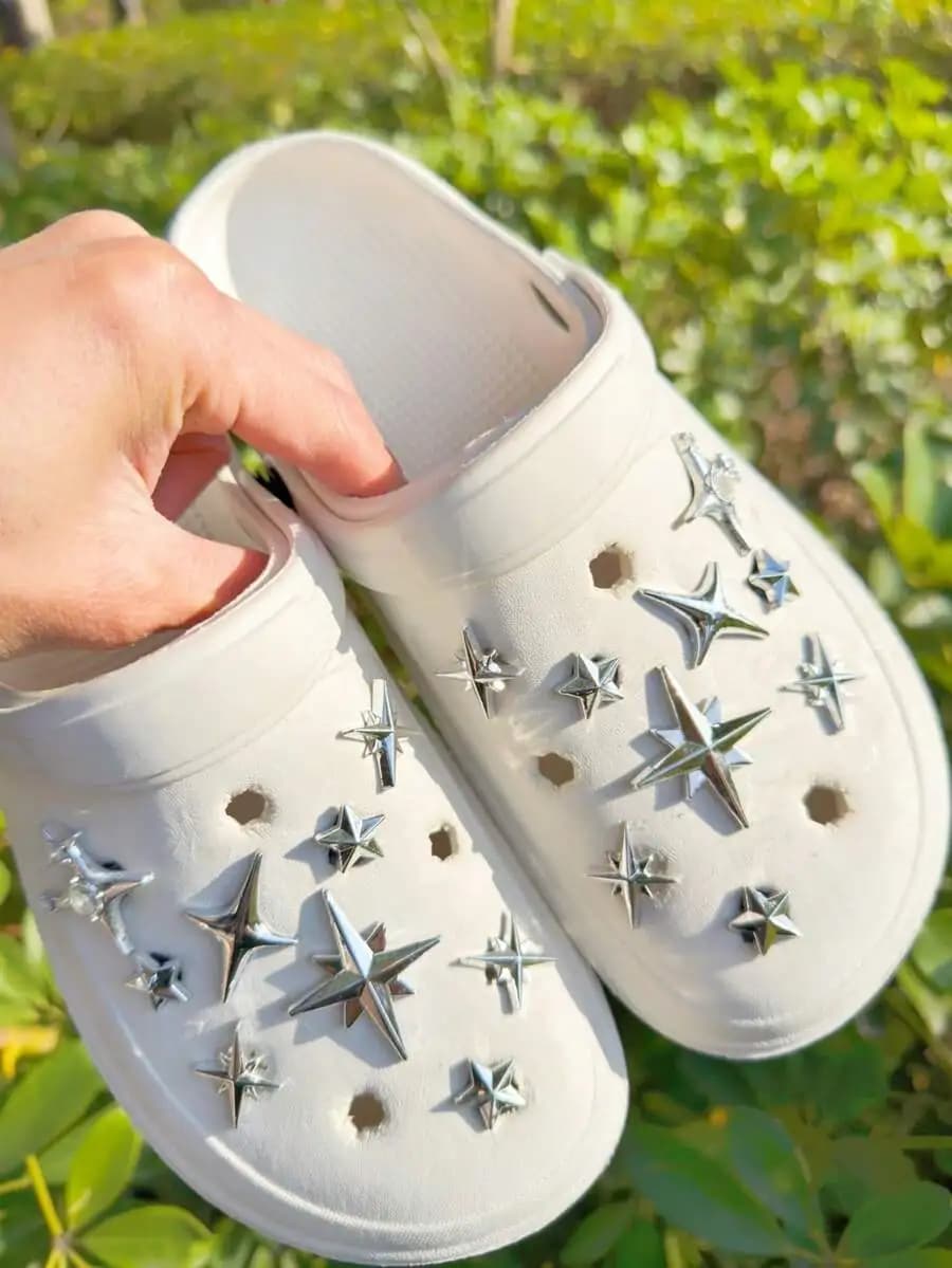 18pcs Removable Star Shoe Charms For Clogs Sandals Slippers Garden Shoes Beach Bags