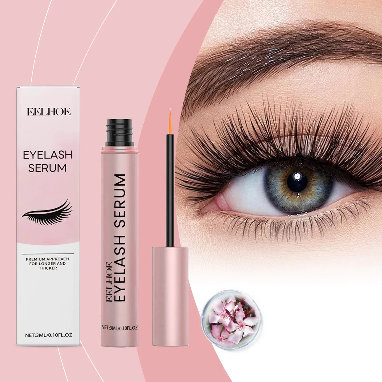 EELHOE 3ml Eyelash Enhancing Serum Gentle Daily Lash Care Moisturizing Hydrating Essence For Fuller Looking Lashes