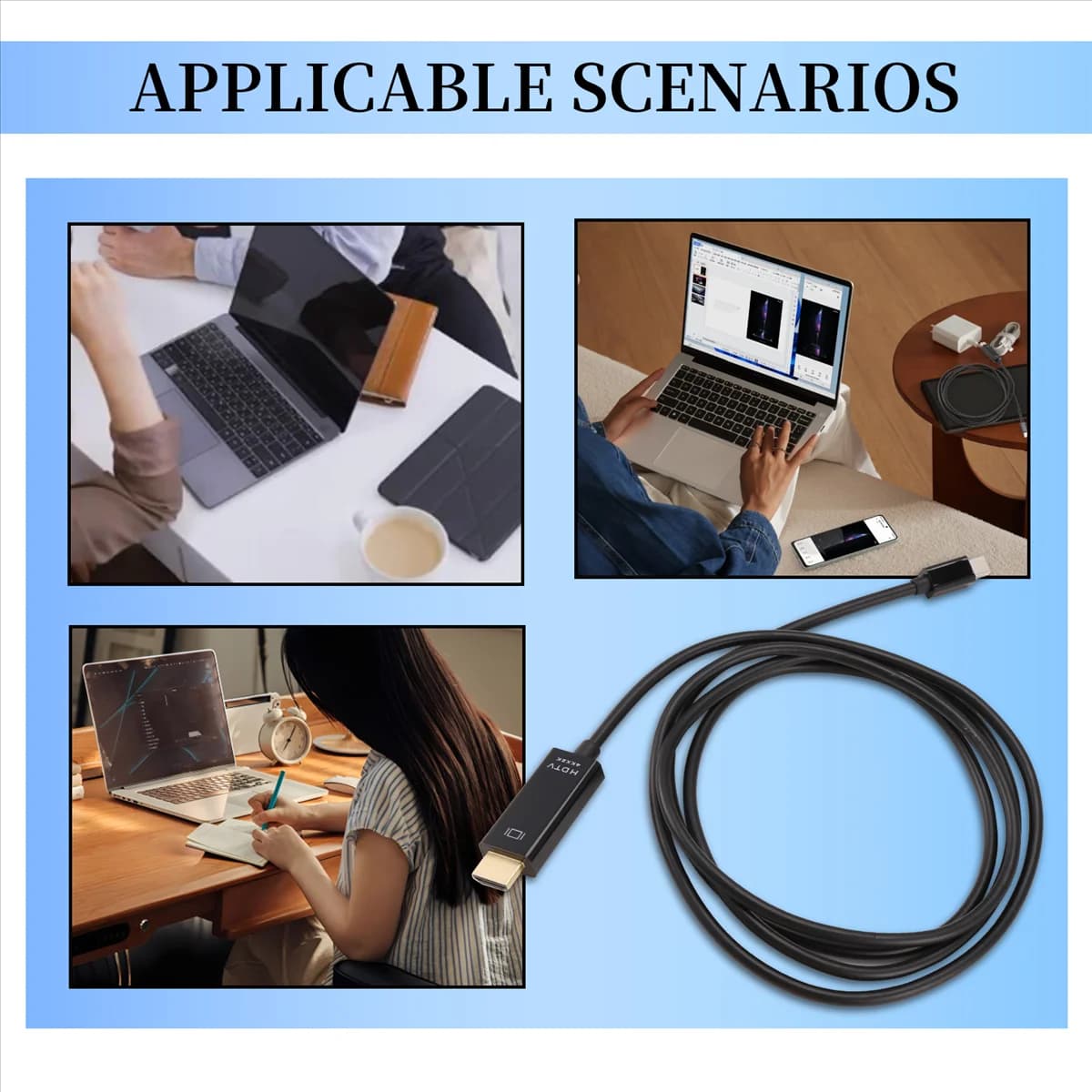 ABGQQ Cavo Mini DisplayPort a HDMI Cavo 4K Mini DP a HDMI da 6 piedi per MacBook Air/Pro, Surface Pro/Dock, Monitor, Proiettore