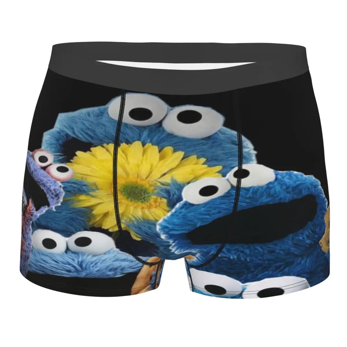 Custom Cookie Monster Television Programs Intimo da uomo, boxer traspiranti, pantaloncini, mutandine morbide per uomo