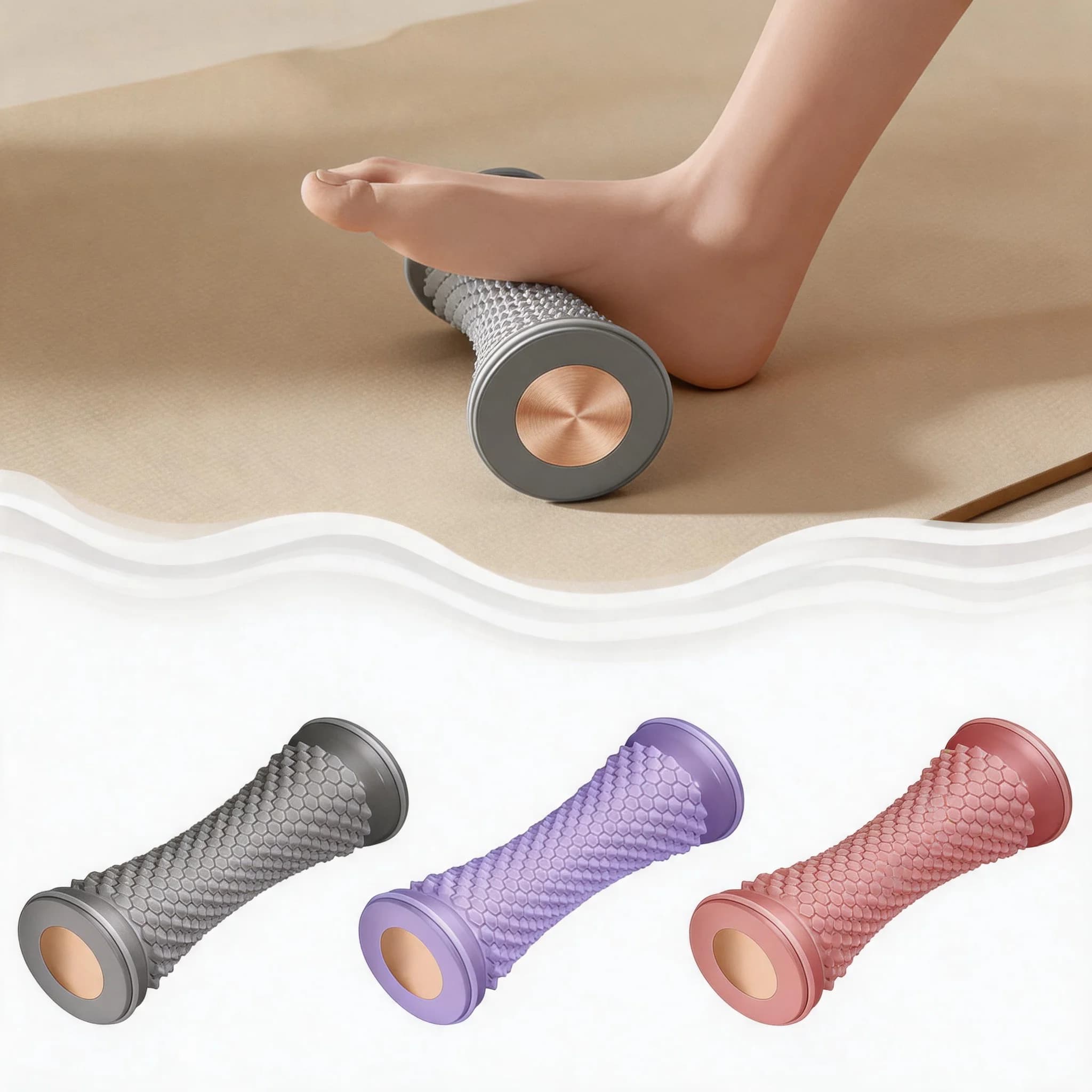 Easy to Use Trigger Point Plastic Foot Massage Roller Yoga Massage Ball Plantar Fascia Roller Muscle Relaxation Manual Massager