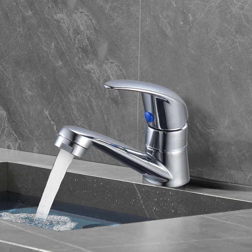 Un pezzo di rubinetto per lavabo da bagno in lega, rubinetto da cucina singolo per acqua fredda, rubinetto per lavabo sanitario
