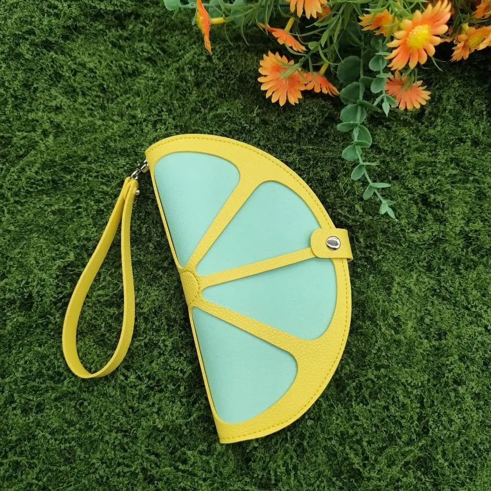 Portable Card Holder Grapefruit Passport Holder Orange Ultra-thin Passport Clip Card Case Ticket Holder Card Storage Bag Women