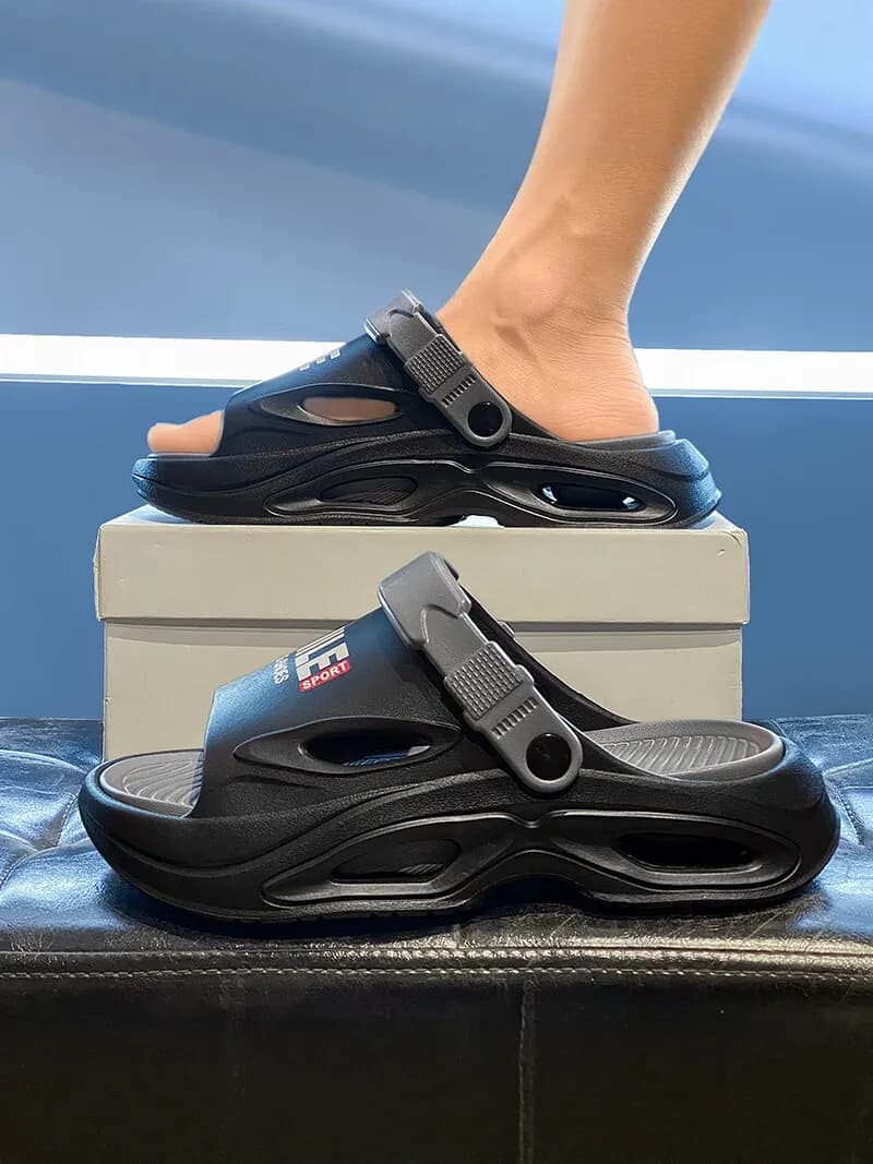 Sandali da uomo estivi antiscivolo con fondo spesso, doppio uso, taglie grandi, da spiaggia, comodi, stile casual