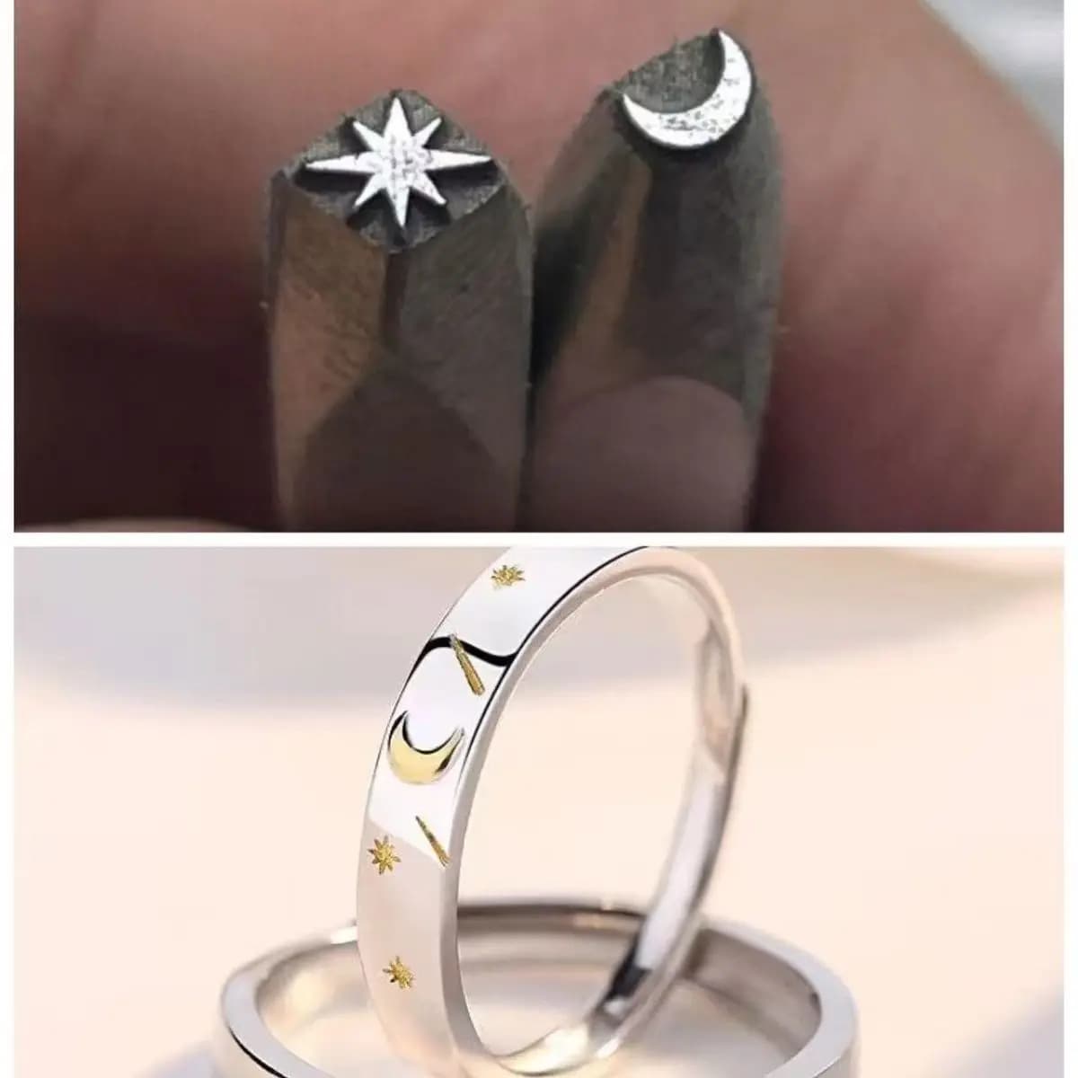 Jewelry Stamps, Gold & Silver Bracelets, Rings, Engraving Dies Star & Moon Jewelry Steel Stamps, Customizable