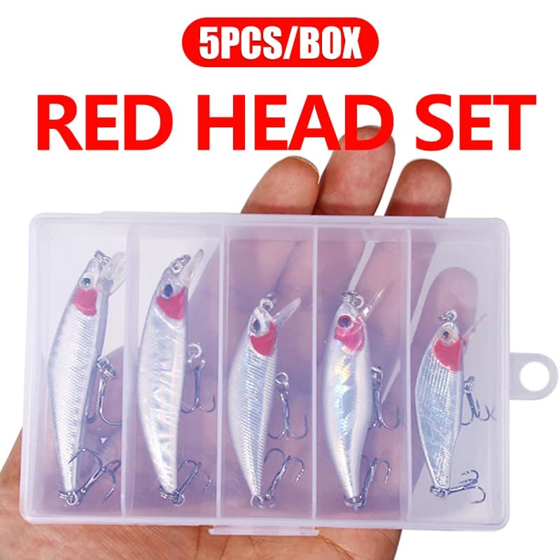 5 pcs kit box Minnow Fishing Rich Set Crankbait Artificial Water baits Freshwater Pearl Walleye Puppy Fishing Equipment