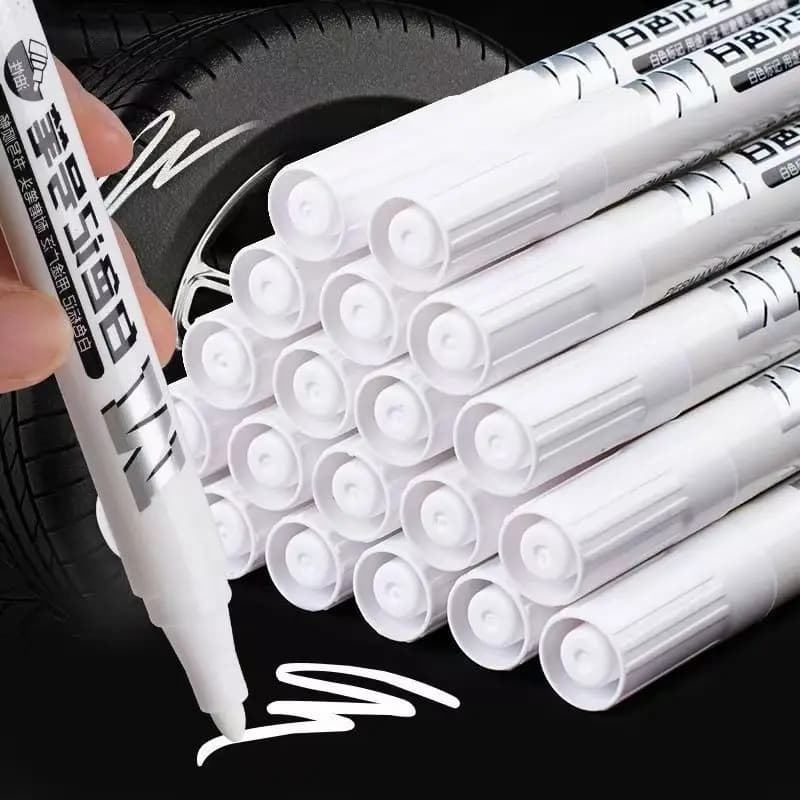 Pennarello bianco che non sbiadisce, impermeabile, a base di olio, con punta grande, per marcatura di pneumatici, pittura artistica, penna per vernice grande ad asciugatura rapida