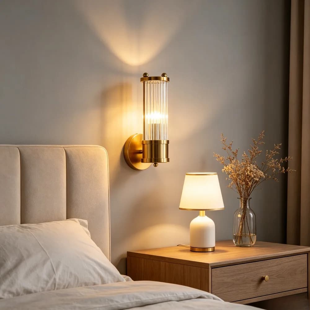 Postmodern Crystal Wall Lamp American Minimalist Living Room Tv Background Aisle Nordic Luxury Bedroom Bedside Led Lights