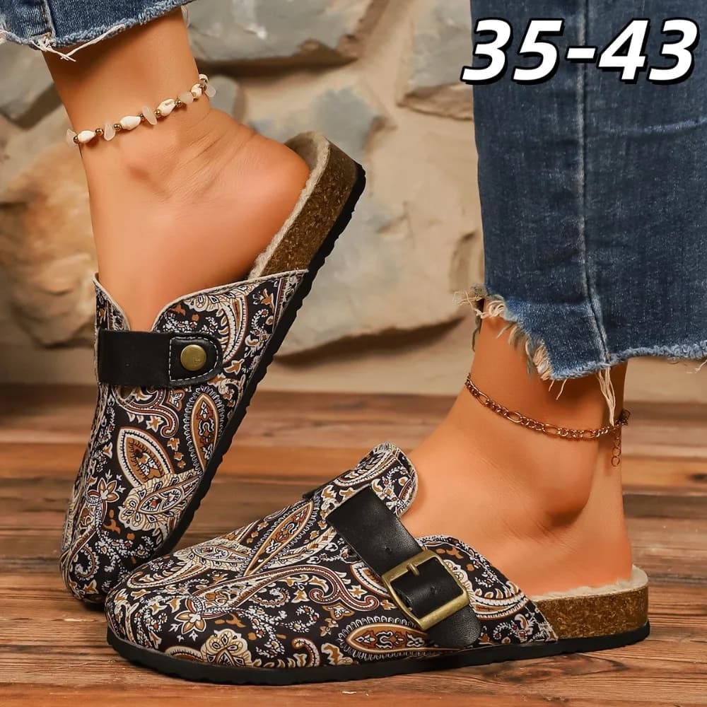 Eleganti Ciabatte da Donna alla Moda, Nuove Ciabatte Stile Bohemien, Scarpe Retro da Esterno con Plateau per Donna, Ciabatte da Casa