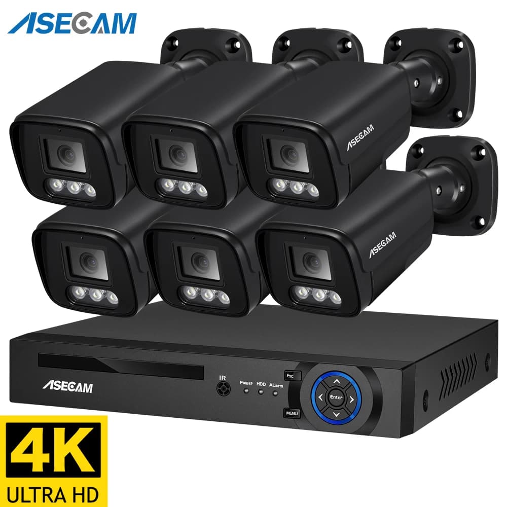4K Security Camera System kit Ultra HD 8MP POE IP NVR Audio Record Color Night Vision Home CCTV Video Surveillance Set Xmeye