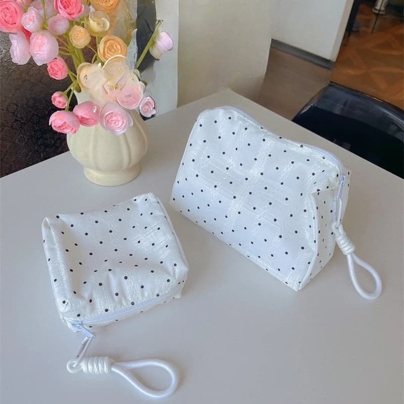 Black Dot Makeup Bag for Women Cosmetic Organizer Case for Soft Style Toiletry Bag