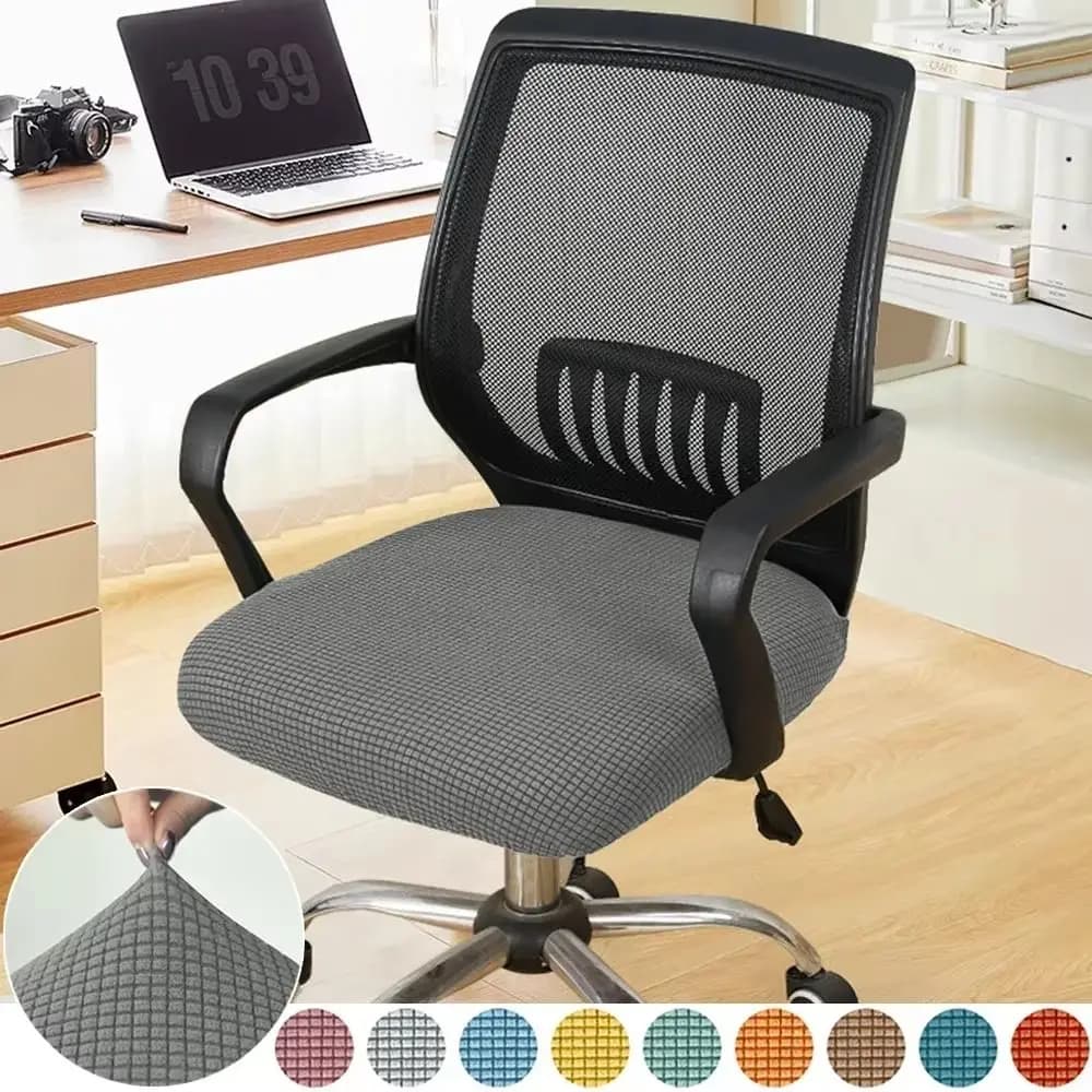 New Velvet Office Chair Seat Covers Thickened Washable Chair Dustproof Cover Removable Solid Color Chair Cover