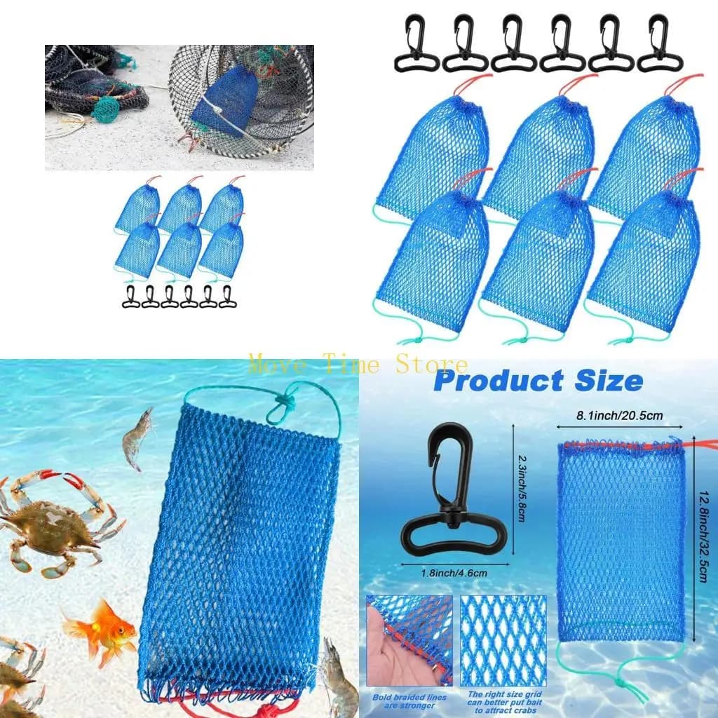 Borsa trappola per esche 92ME per granchi gamberetti pesci con chiusure a coulisse costruzione in nylon
