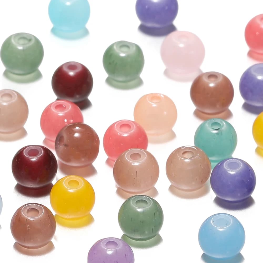 30/50 pezzi perline rotonde in vetro perline sparse distanziatrici colorate per bracciale collana accessori per la creazione di gioielli fai da te 6mm