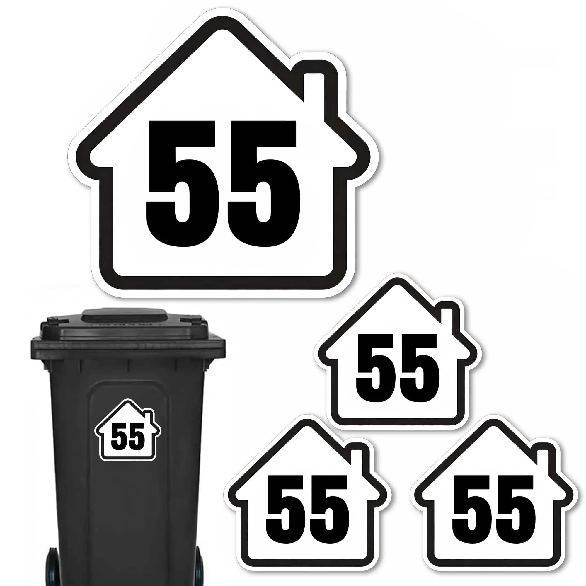 House pattern Custom Number DIY Trash Can Stickers Waterproof Personalized Outdoor Home Decor Vinyl Decals