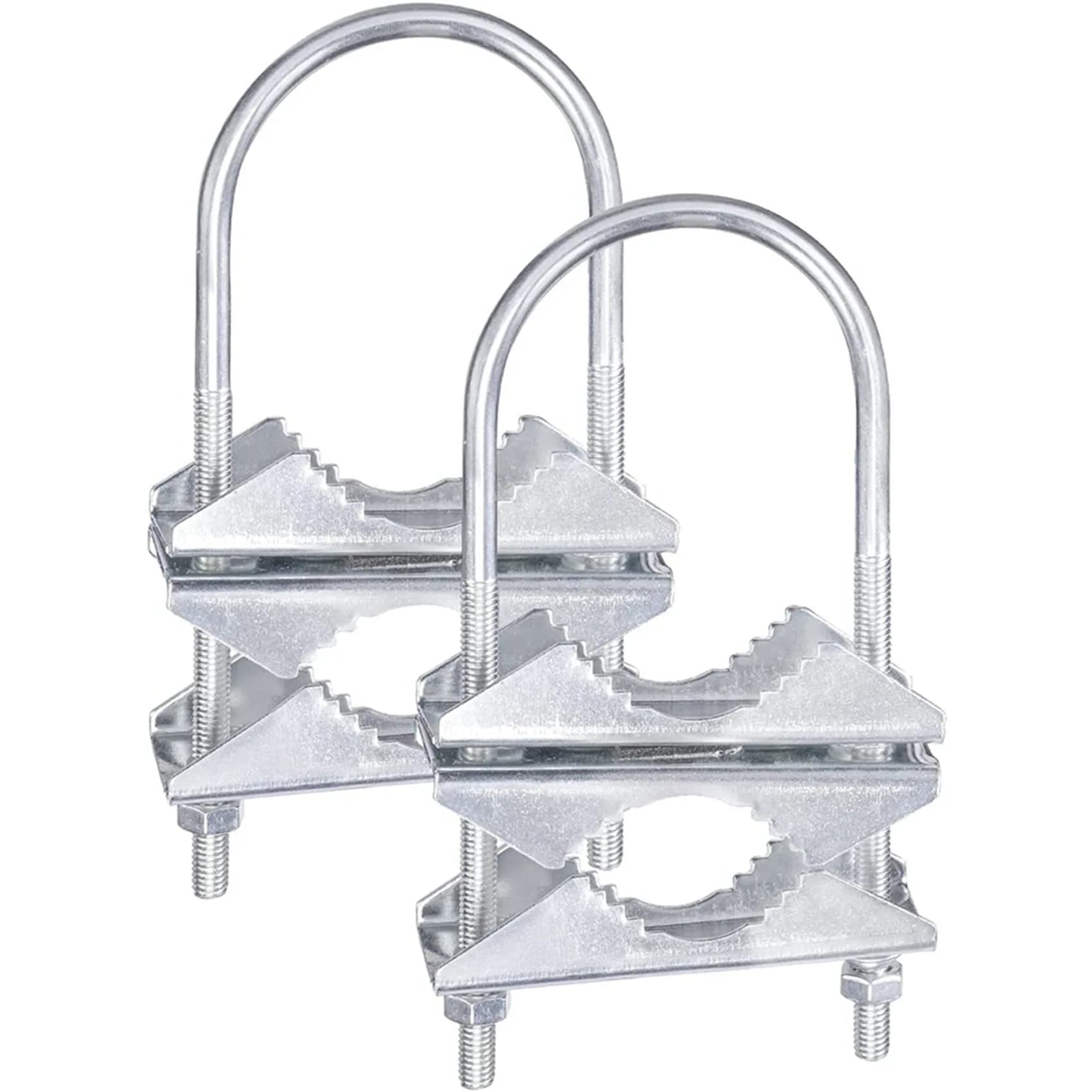 B03B - Morsetto per antenna doppio con staffa a V e bulloni a U, kit di montaggio per tubi (4 set) per antenna Yagi Wi-Fi, antenna TV