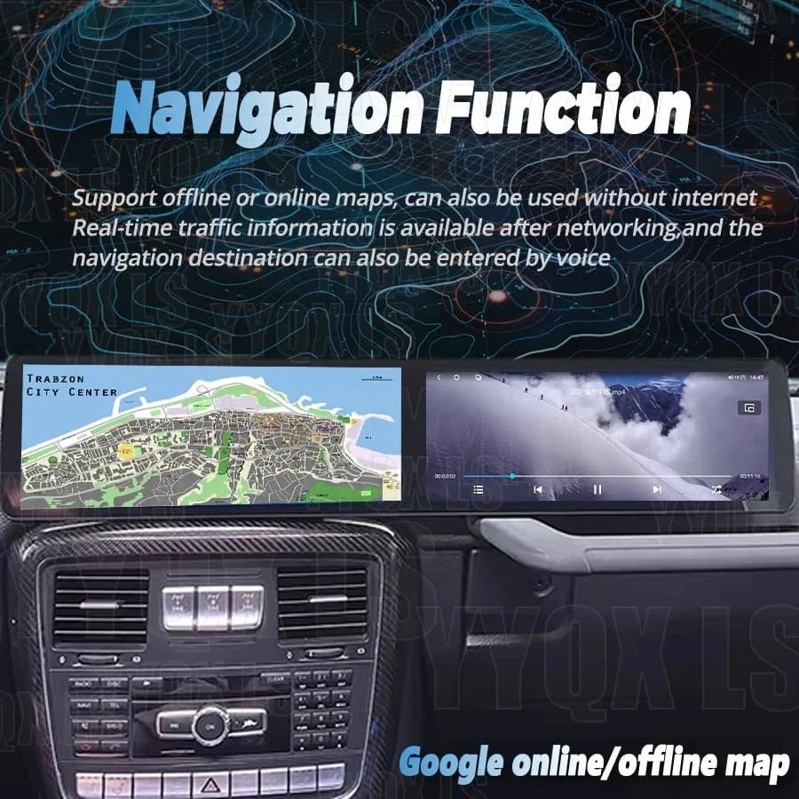 25.6" Screen For Benz G Class W463 NTG5.0 2013-2018 CarPlay Auto Android 14 Car Radio Multimedia Stereo Player GPS Head Unit