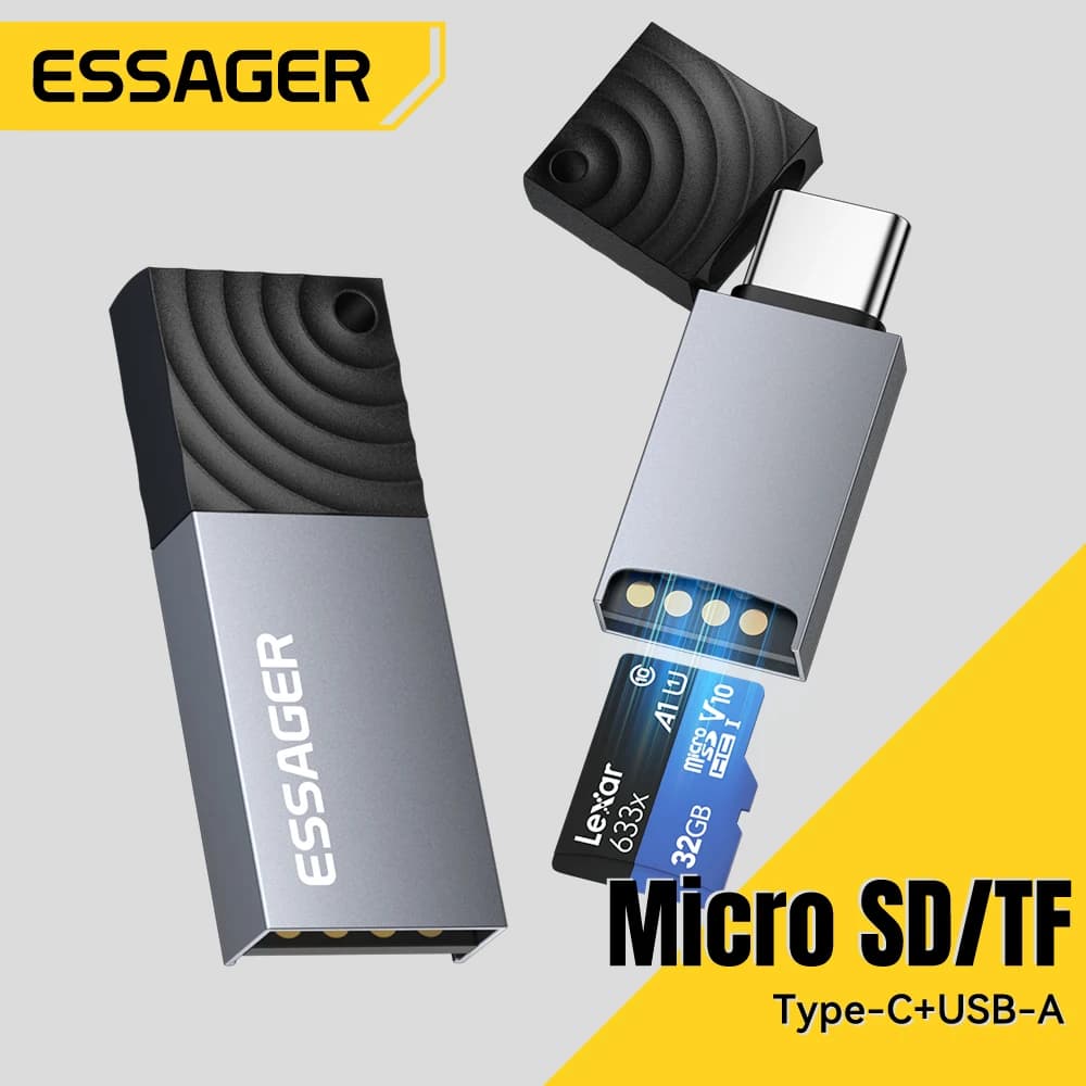 Essager 2 in 1 TF SD Card Reader USB 2.0 Memory Card Adapter Smart High Speed Cardreader Convertor for PC Laptop Accessories