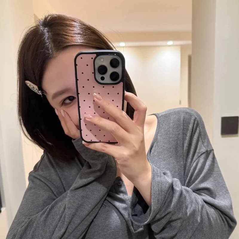 Ins Korean Minimalist Fashion Pink Screen Full Stars Phone Case For iPhone 17 air 16 15 14 13 12 11 Pro X Max 8 7 Plus Y2K Cover
