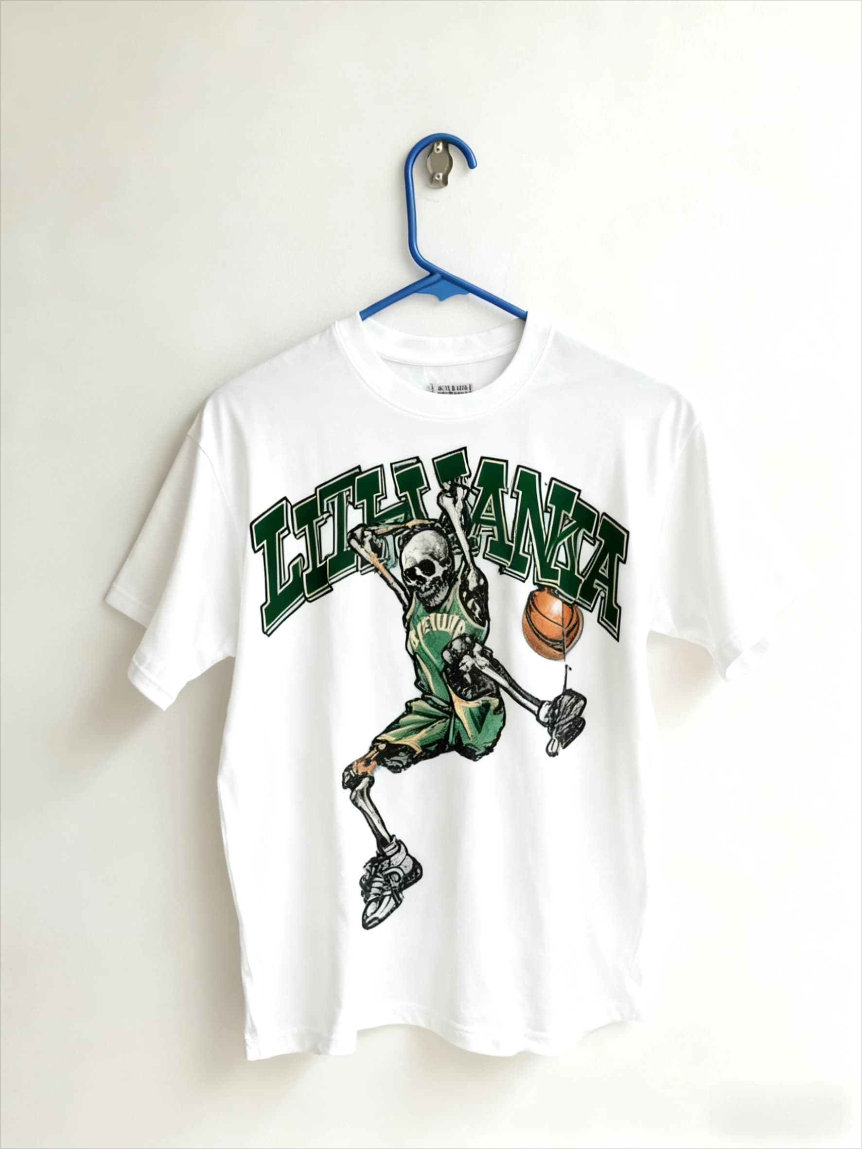 Blue Liquid Basketball T-shirt Skull Dunk T-shirt Holiday t-shirt Halloween skeleton Trends Fashion T-shirts Graphics Clothing unisex