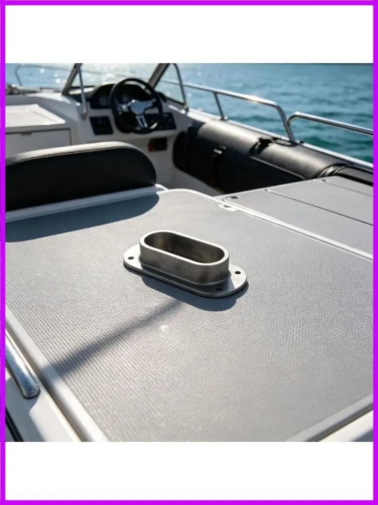 R9CC Flush Mount Rope Guide Fitting 316 Stainless Steel Marine Fairlead, Deck Hawse Hole with Rounded Inner Channel