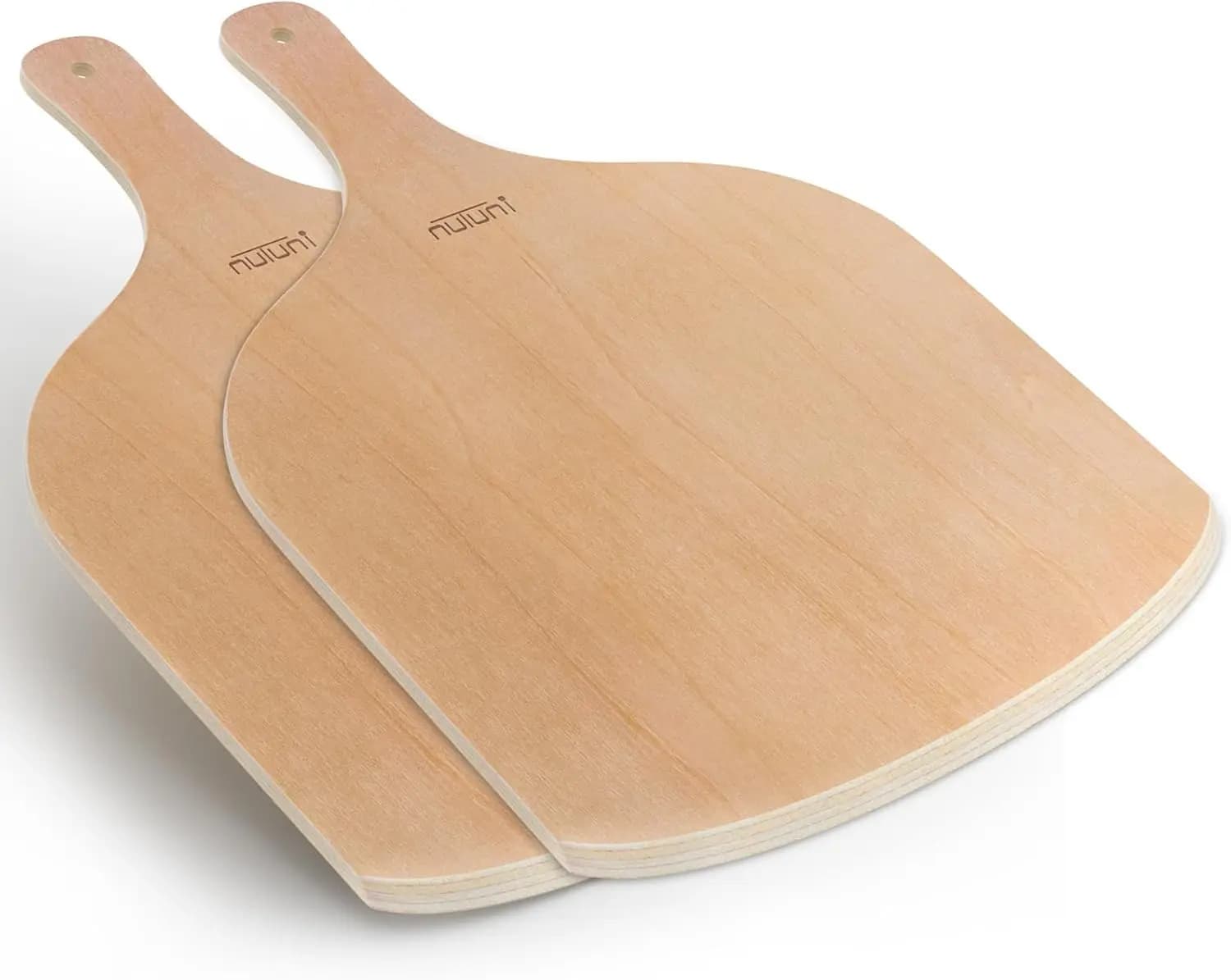 Set di 2 Pale per Pizza in Legno, Paletta Grande da 12 Pollici per Forno, Pietra Refrattaria, Padella o Griglia - Uso Interno ed Esterno