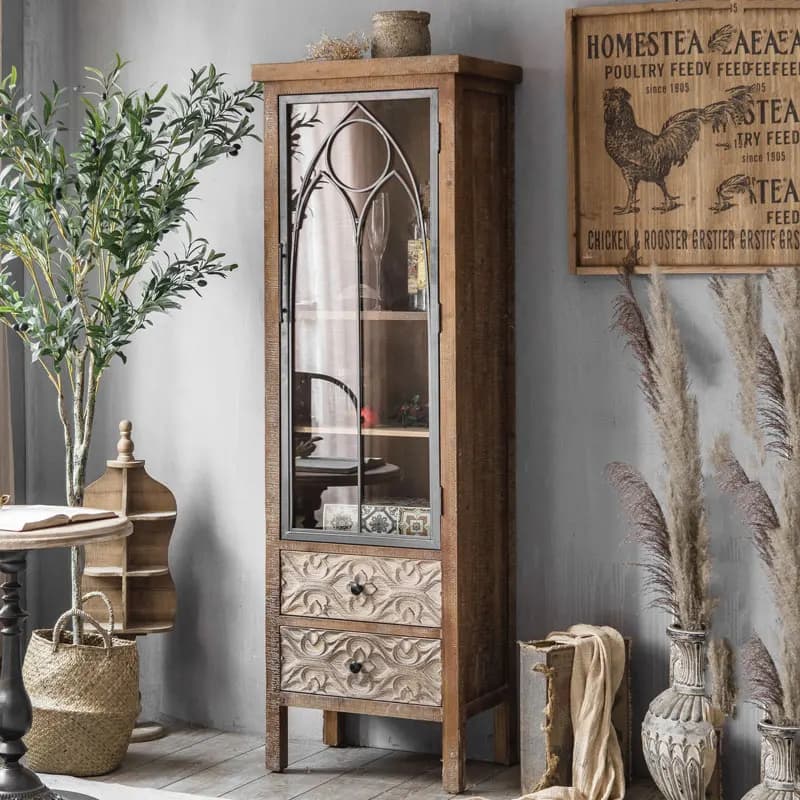 Armadietto da vino americano vecchio armadio verticale in legno massello armadietto decorativo in vetro per uso domestico a parete integrato