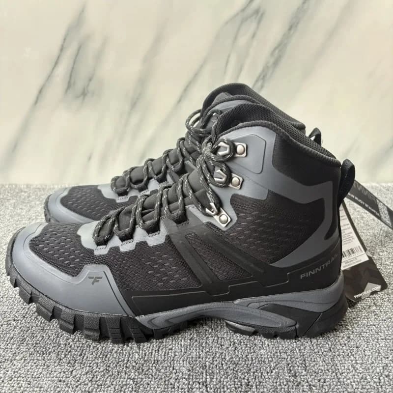 Scarponi Professionali da Montagna per Uomo, Antiscivolo, Scarpe da Trekking Nere, Comode Scarpe Sportive