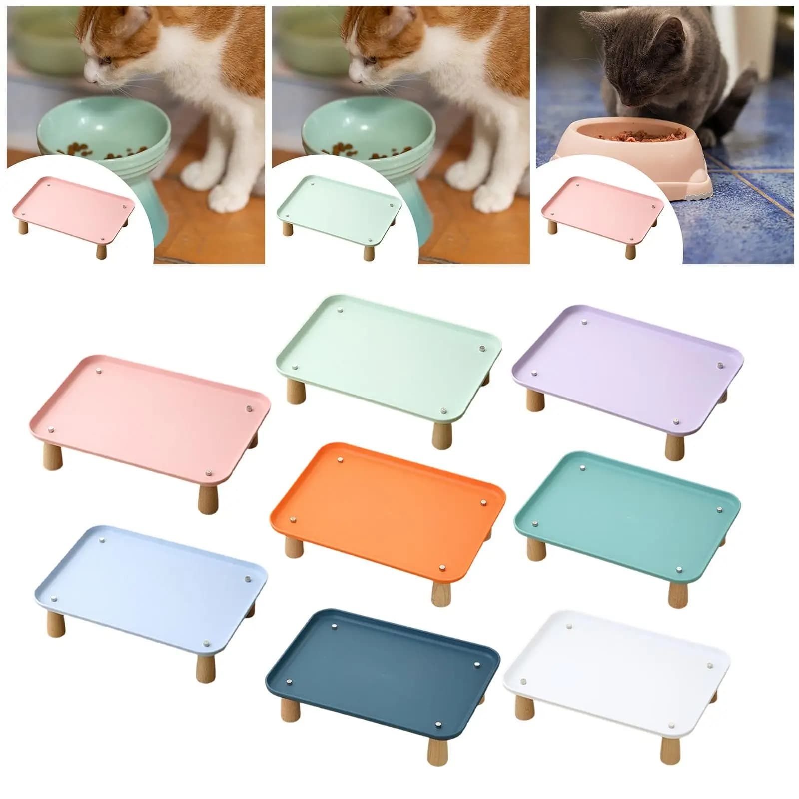 Supporto Rialzato Antiscivolo per Ciotole di Cibo per Animali Domestici, Compatibile con Distributore Automatico