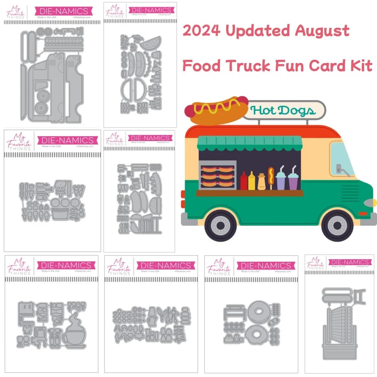 2025 New Arrivals Food Truck Fun Card Kit Hamburgers Metal Cutting Dies for DIY Greeting Card Making Scrapbook Craft Supplies
