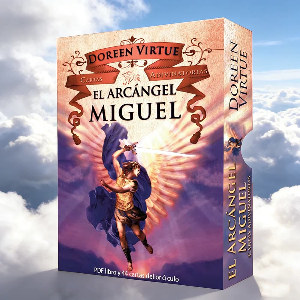 Carte Oracolo dell'Arcangelo Michele, versione spagnola, mazzo da 44 carte con guida in PDF e confezione regalo, carte divinatorie, 12x8,7 cm